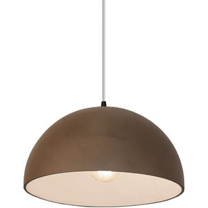 Radiance Collection 1 Light 13 inch Terra Cotta with Brushed Nickel Pendant Ceiling Light