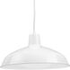 Metal Shade 1 Light White Pendant Ceiling Light in Standard