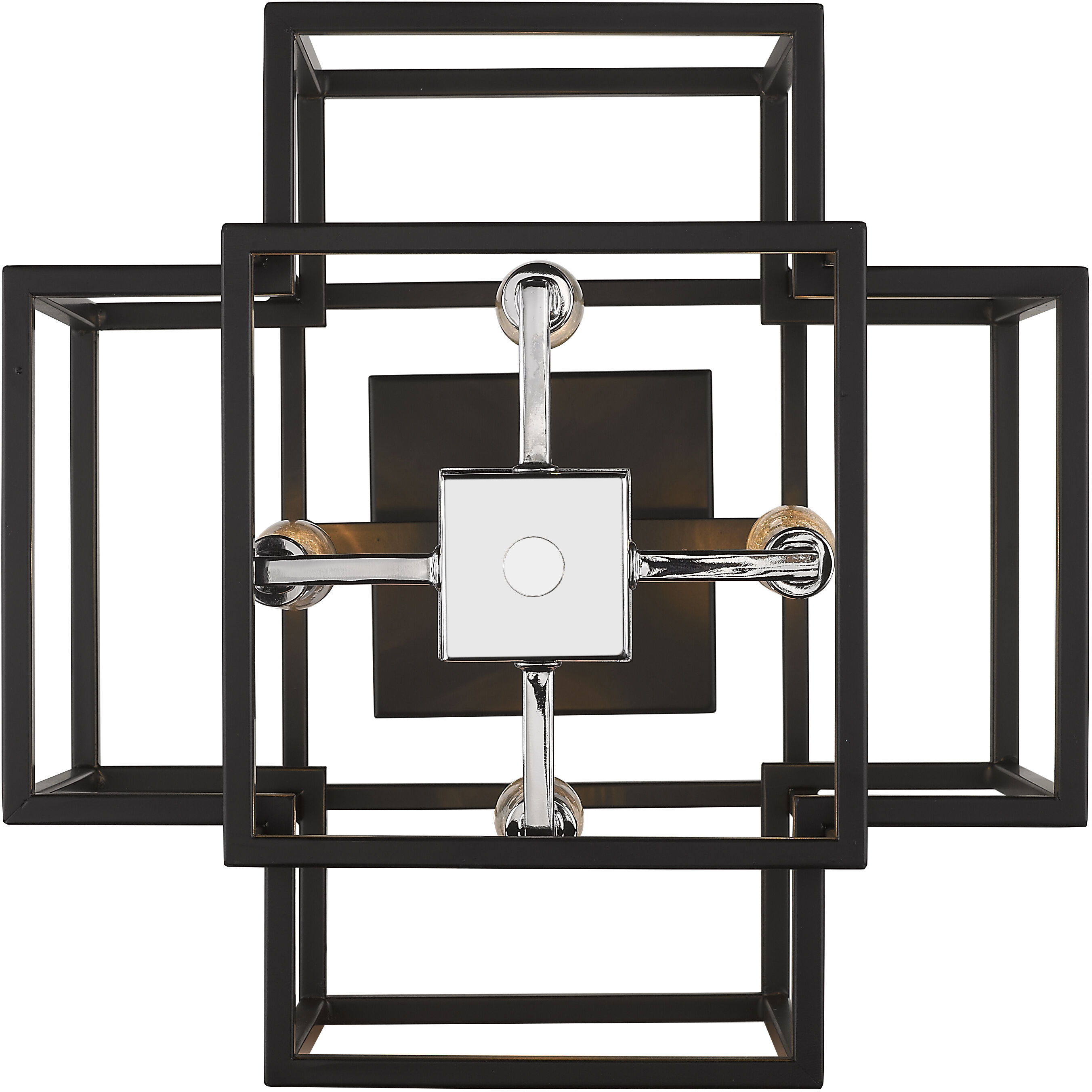 Titania 4 Light 14 inch Black and Chrome Semi Flush Mount Ceiling Light in 5.25