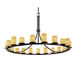 Candlearia LED 60 inch Matte Black Chandelier Ceiling Light in Amber (CandleAria), Cylinder with Melted Rim, 14700 Lm LED