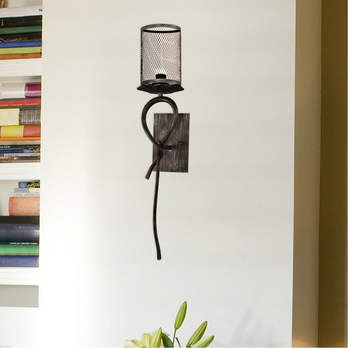 Springdale LED 6 inch Silver and Black Wall Sconce Wall Light