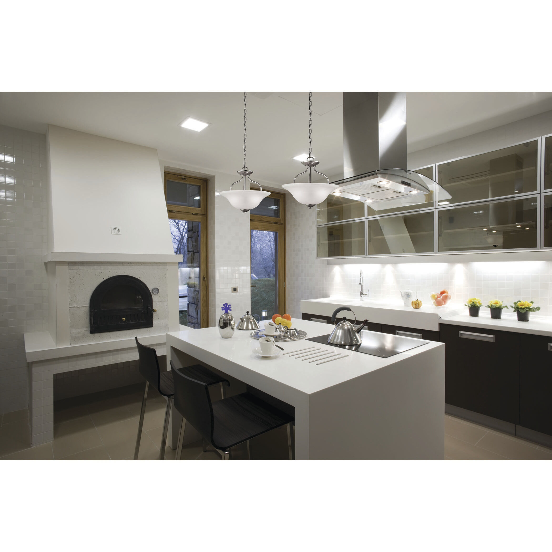 Conway 2 Light 15 inch Brushed Nickel Semi Flush Mount Ceiling Light