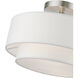 Meridian 2 Light 12 inch Brushed Nickel Semi-Flush Ceiling Light