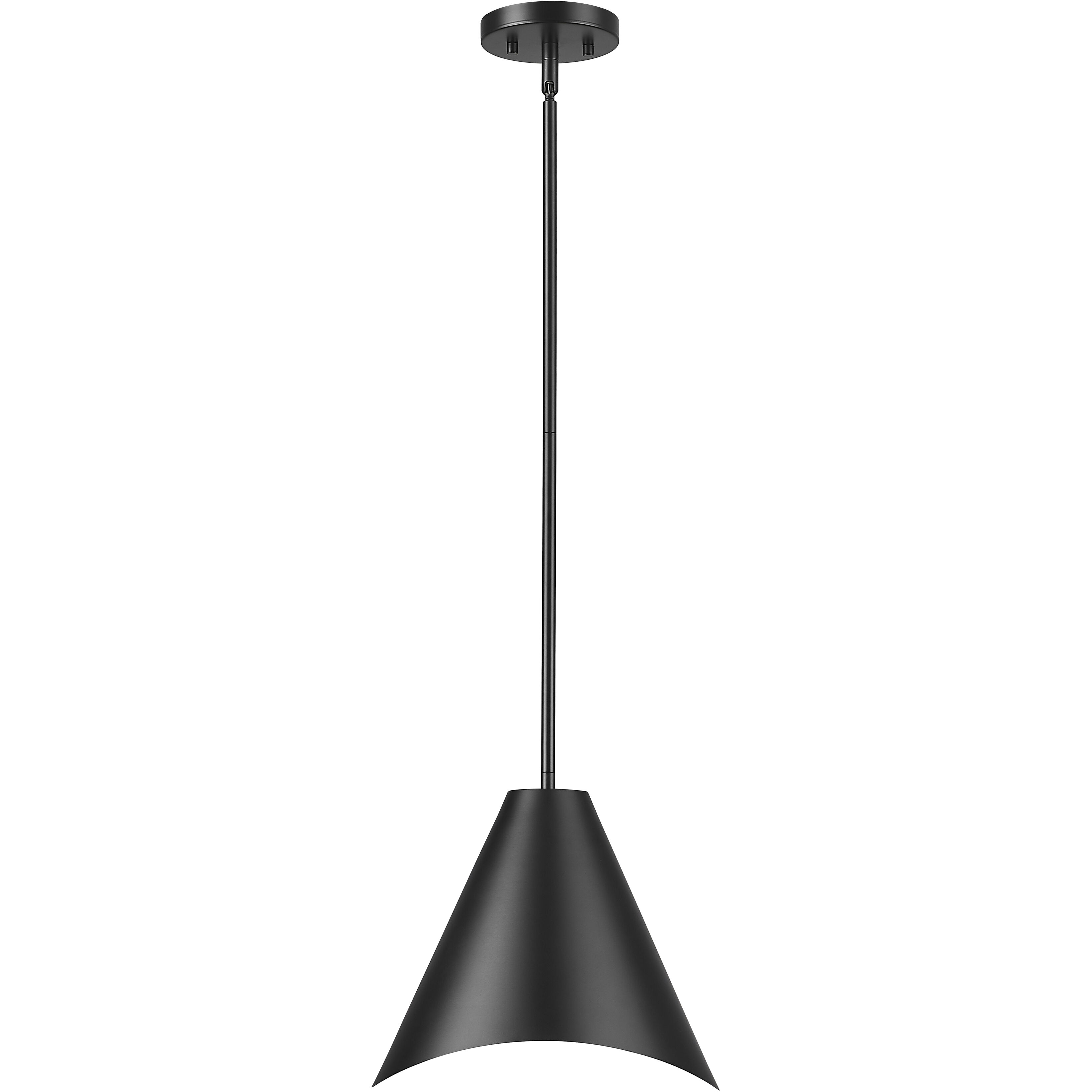 Aria 1 Light 12 inch Matte Black Pendant Ceiling Light in Matte Black & Inner White