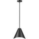 Aria 1 Light 12 inch Matte Black Pendant Ceiling Light in Matte Black & Inner White