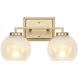 Elliott 2 Light 15.25 inch Brushed Champagne Bronze Vanity Light Wall Light in Alabaster