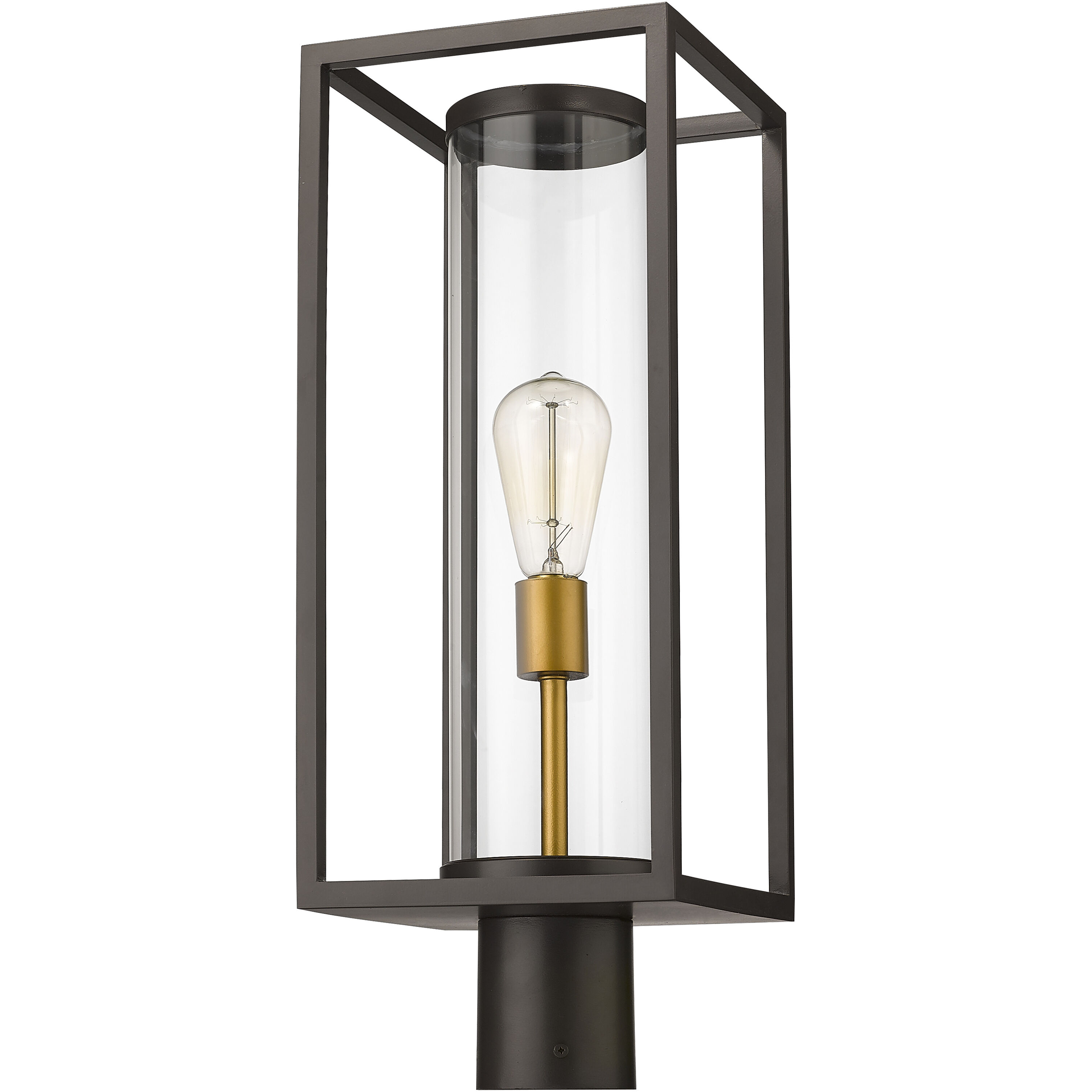 Dunbroch 1 Light 21.75 inch Deep Bronze and Outdoor Brass Outdoor Post Mount Fixture