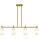 Downtown Urban Crown Point Island Light Ceiling Light in Brushed Brass, Matte White