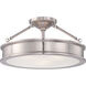 Harbour Point 3 Light 19 inch Brushed Nickel Semi Flush Mount Ceiling Light