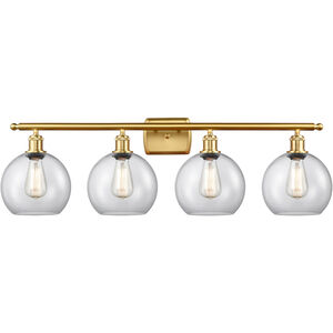 Ballston Athens LED 36 inch Satin Gold Bath Vanity Light Wall Light in Clear Glass, Ballston