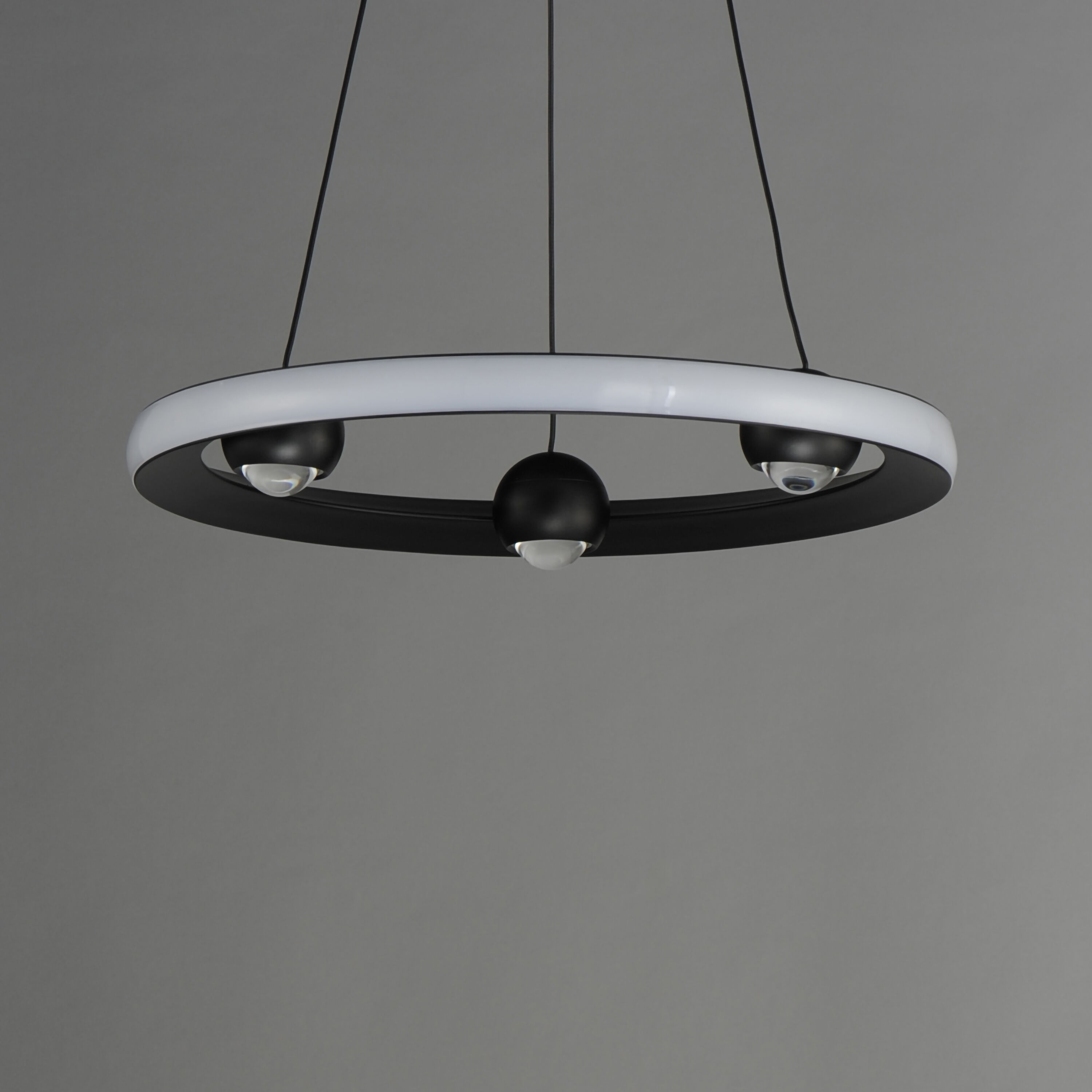 Nodes LED 18 inch Black Ring Pendant Ceiling Light