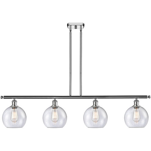 Ballston Athens 4 Light 48 inch Polished Chrome Island Light Ceiling Light in Seedy Glass, Ballston