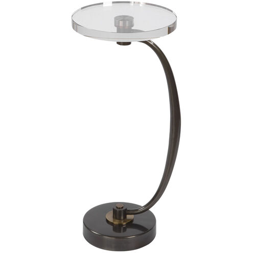 Waveney 27 X 12 inch Dark Bronze and Antique Brass with Crystal Drink Table