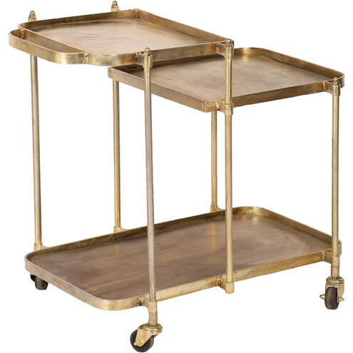 Vista Antique Brass Bar Cart, Small