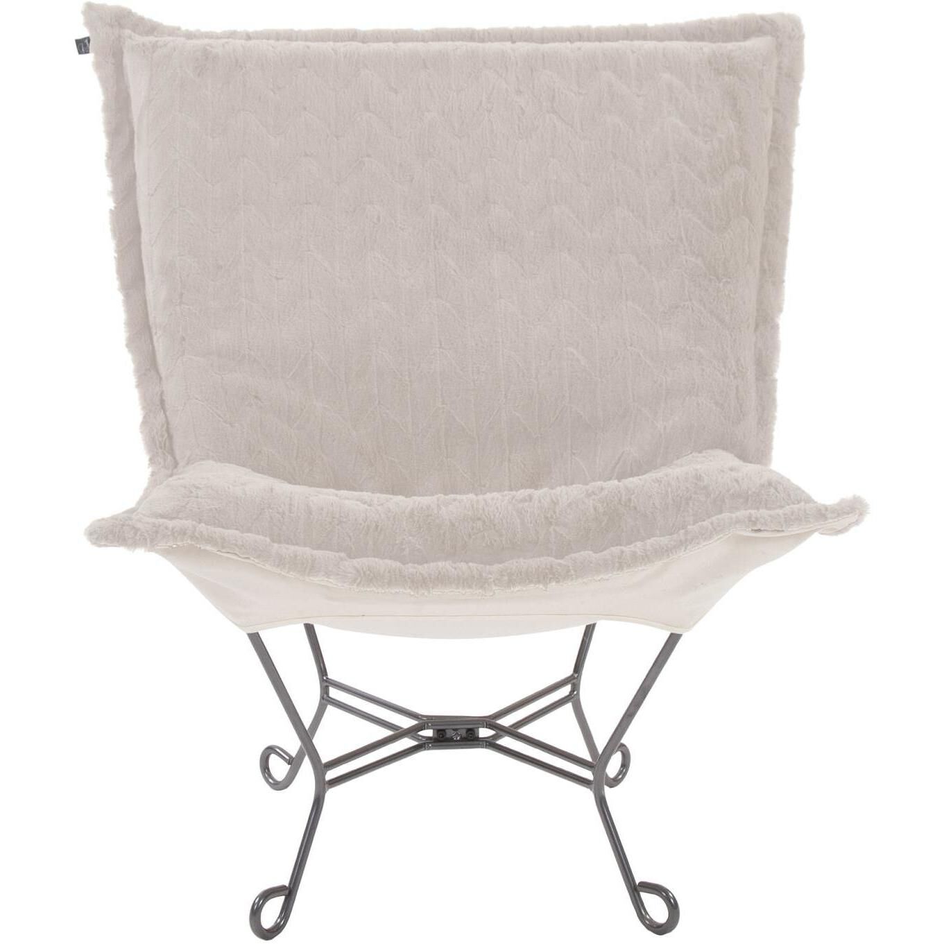 Puff Angora Natural Scroll Chair with Cover