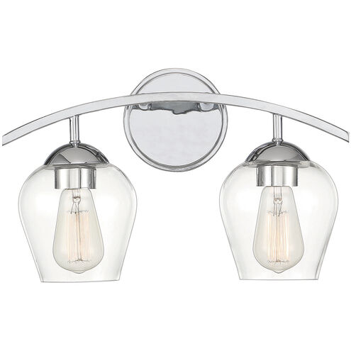 Transitional 2 Light 16 inch Chrome Bathroom Vanity Light Wall Light