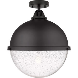 Nouveau 2 Hampden LED 13 inch Brushed Brass Semi-Flush Mount Ceiling Light in Seedy Glass