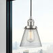 Franklin Restoration Cone 1 Light 6 inch Brushed Satin Nickel Mini Pendant Ceiling Light in Incandescent, Seedy, Franklin Restoration