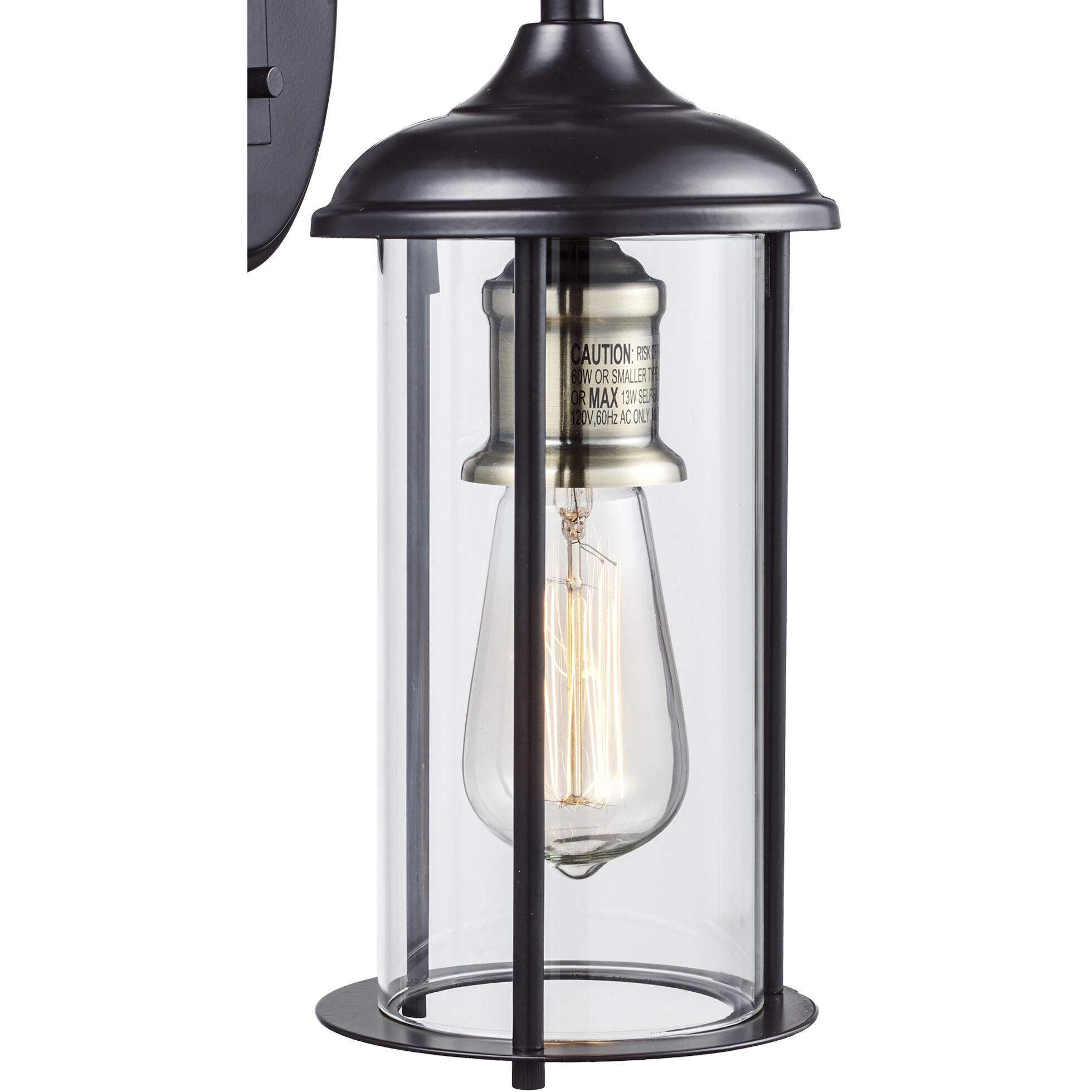 Blues 1 Light 16 inch Rubbed Oil Bronze and Antique Brass Outdoor Wall Lantern
