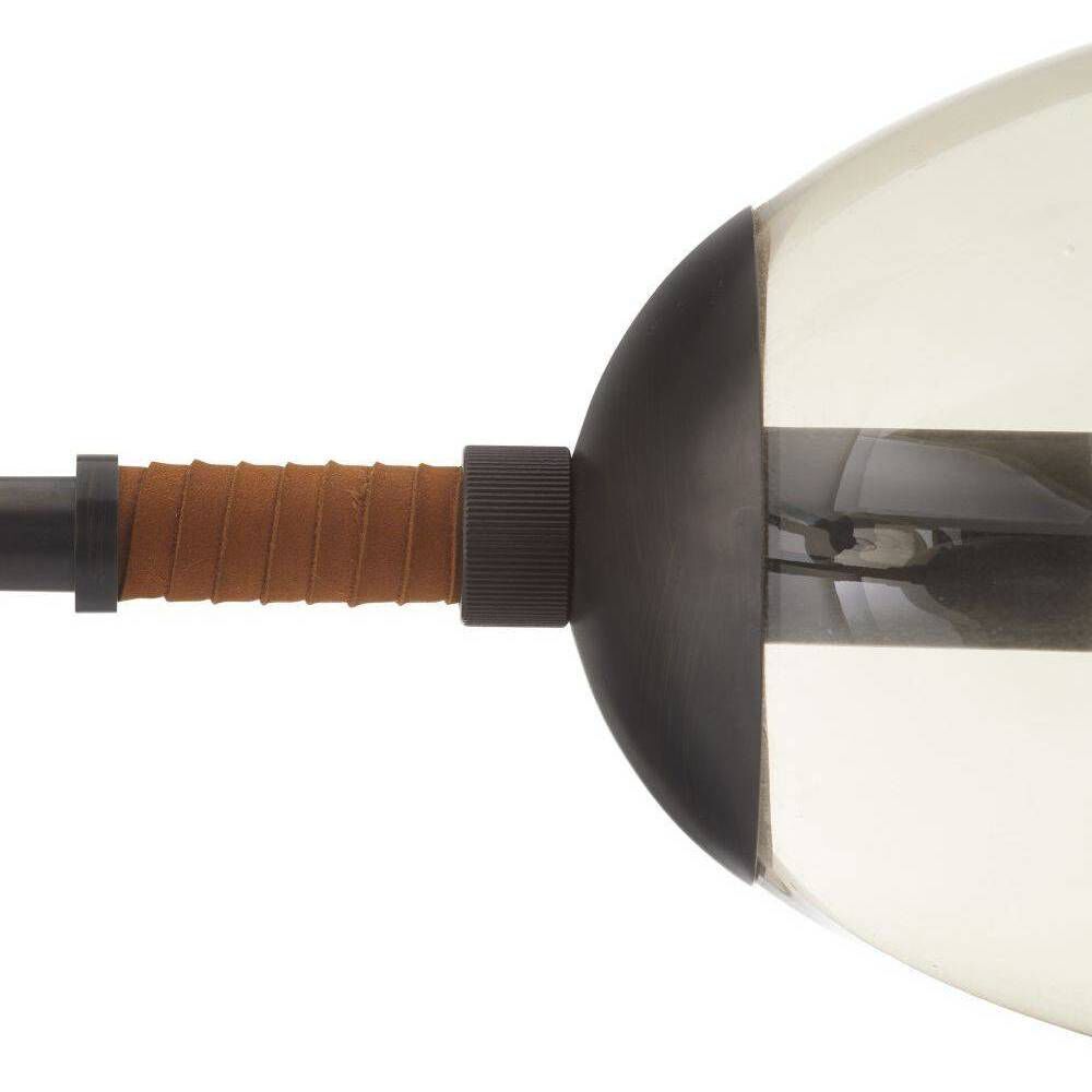 Falcon 6 Light 41 inch English Bronze and Cognac Leather Chandelier Ceiling Light