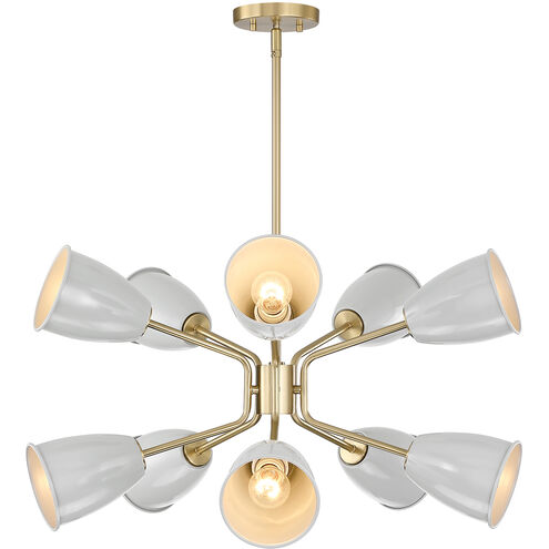 Biba 10 Light 28.5 inch Brushed Gold Chandelier Ceiling Light