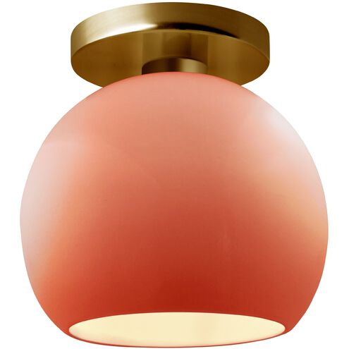 Radiance LED 10 inch Gloss Blush and Brushed Brass Semi Flush Ceiling Light