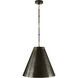 Thomas O'Brien Goodman 1 Light 18 inch Bronze with Antique Brass Hanging Shade Ceiling Light in Bronze and Hand-Rubbed Antique Brass, Medium
