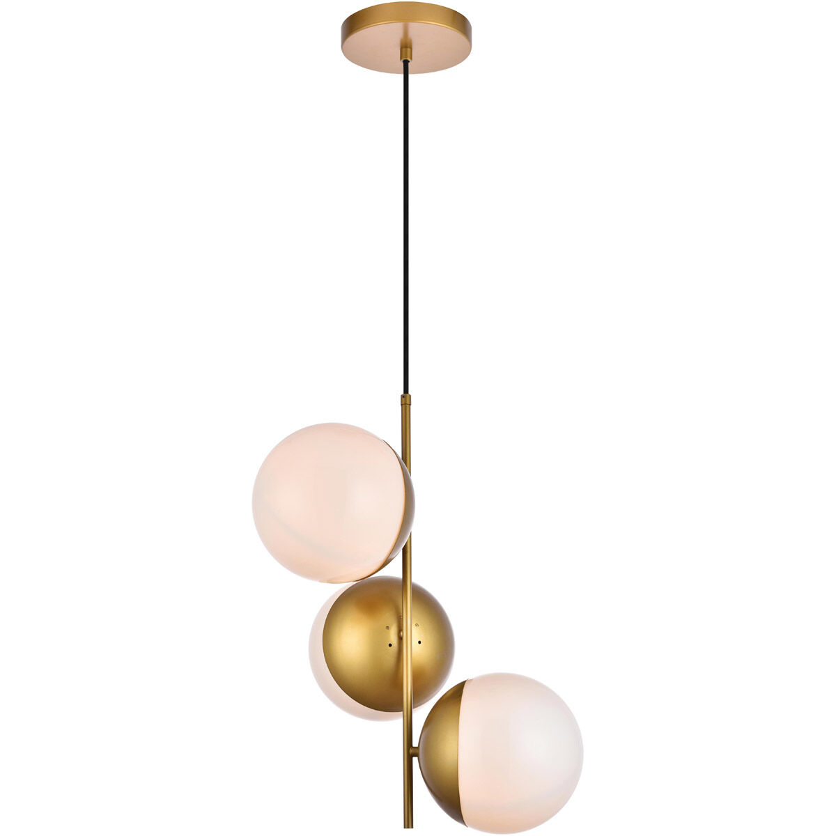 Eclipse 3 Light 18 inch Brass Pendant Ceiling Light