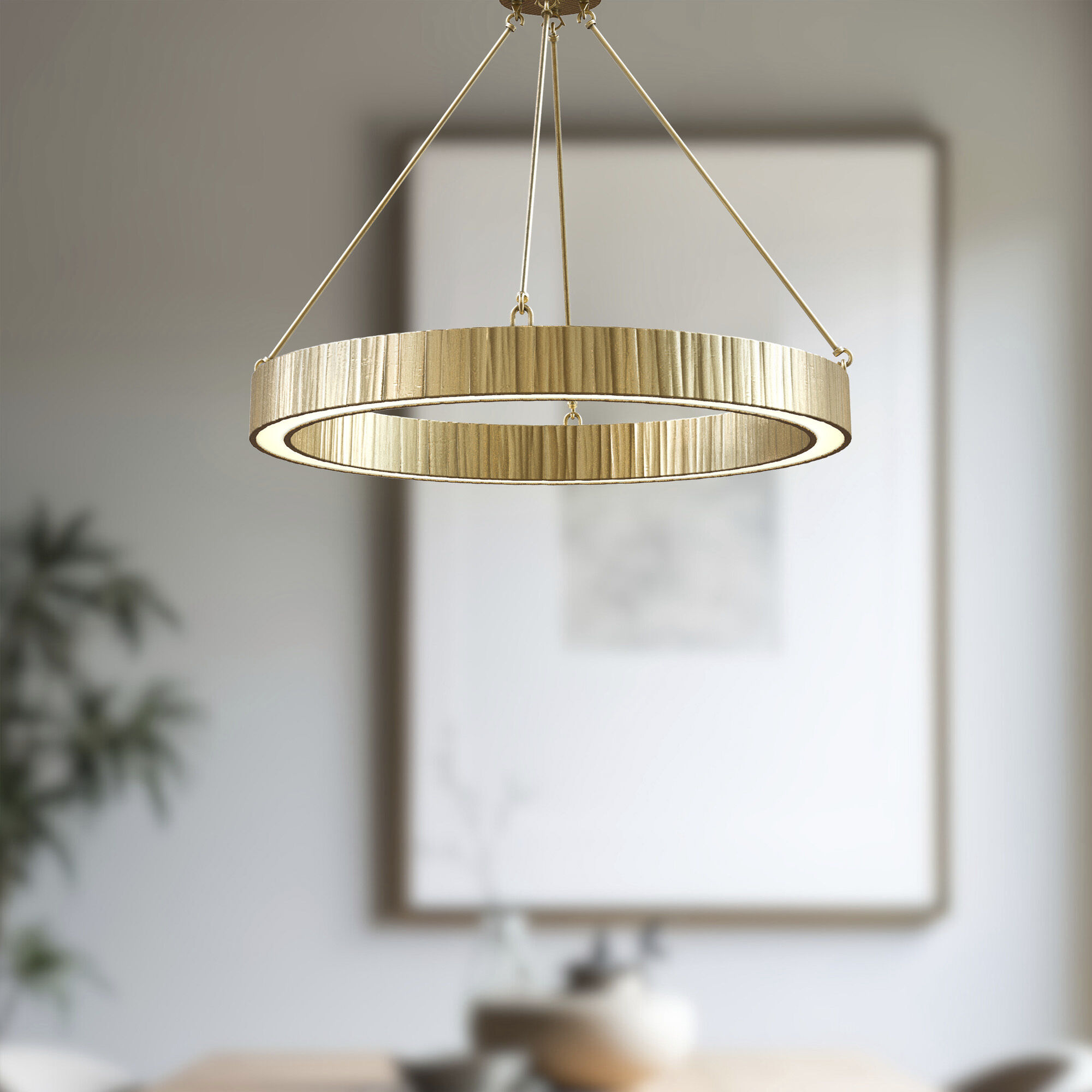 Kensington Pendant Ceiling Light in Vintage Brass