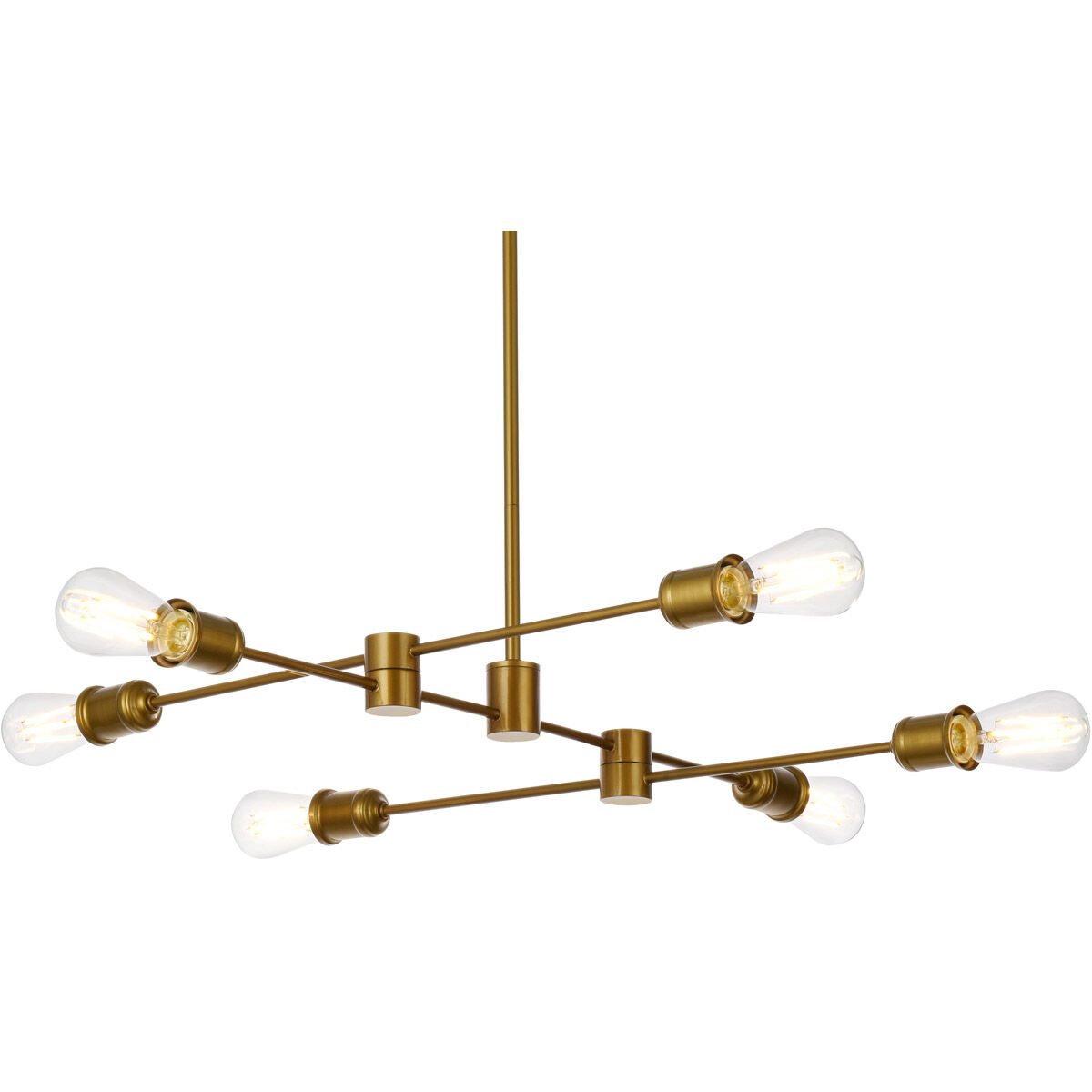 Xavier 6 Light 31 inch Brass Pendant Ceiling Light
