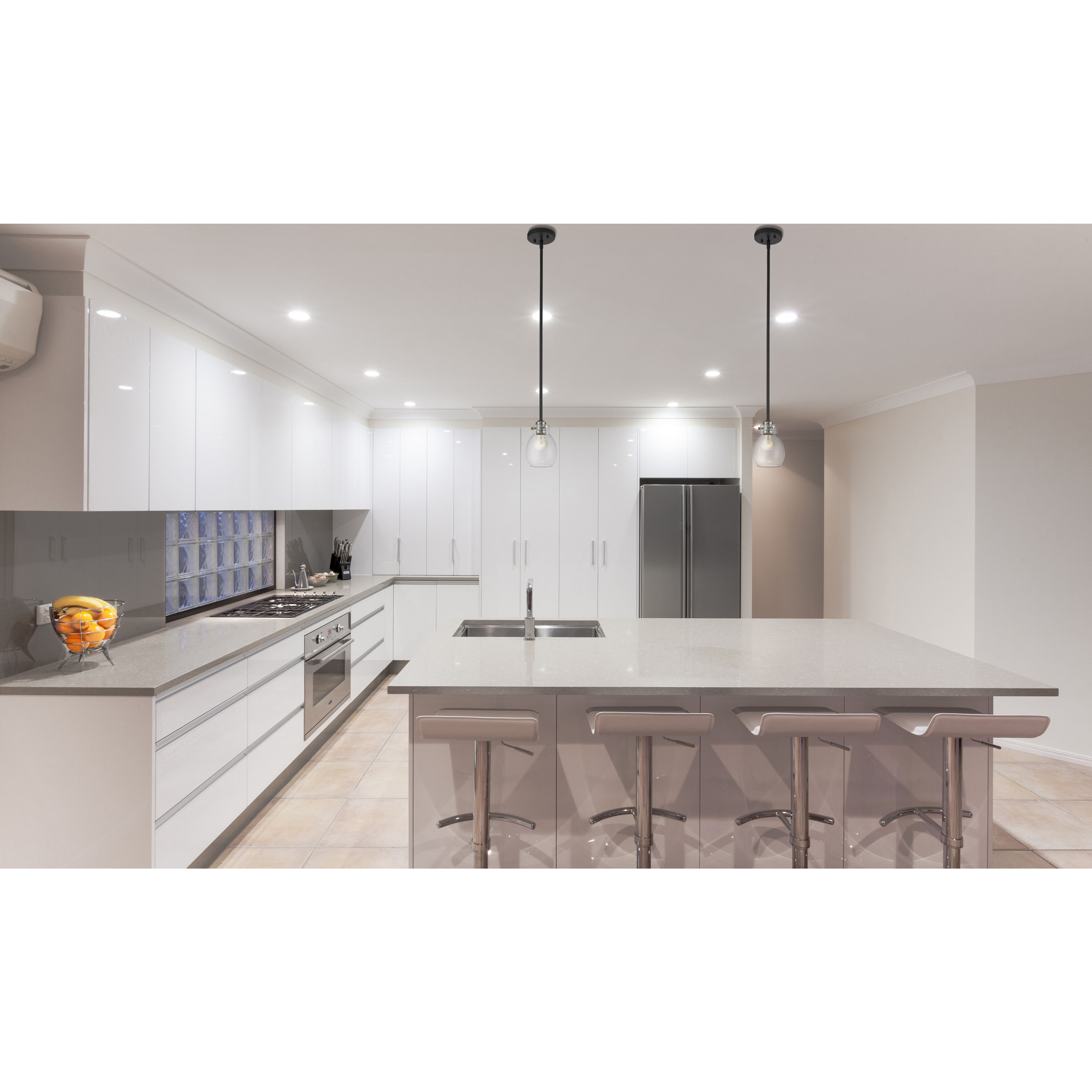 Kraken 1 Light 5.25 inch Matte Black and Brushed Nickel Pendant Ceiling Light