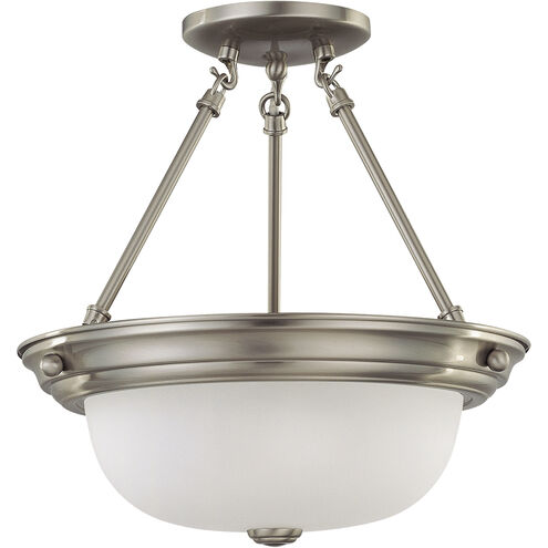 Brentwood 2 Light 13 inch Brushed Nickel Semi-Flush Ceiling Light