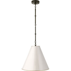 Visual Comfort Signature Collection Thomas O'Brien Goodman 1 Light 15 inch Bronze Hanging Shade Ceiling Light in Antique White, Small TOB5090BZ-AW - Open Box