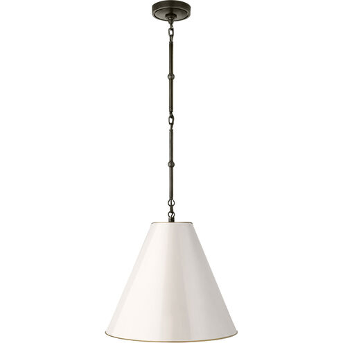 Thomas O'Brien Goodman 1 Light 15 inch Bronze Hanging Shade Ceiling Light in Antique White, Small