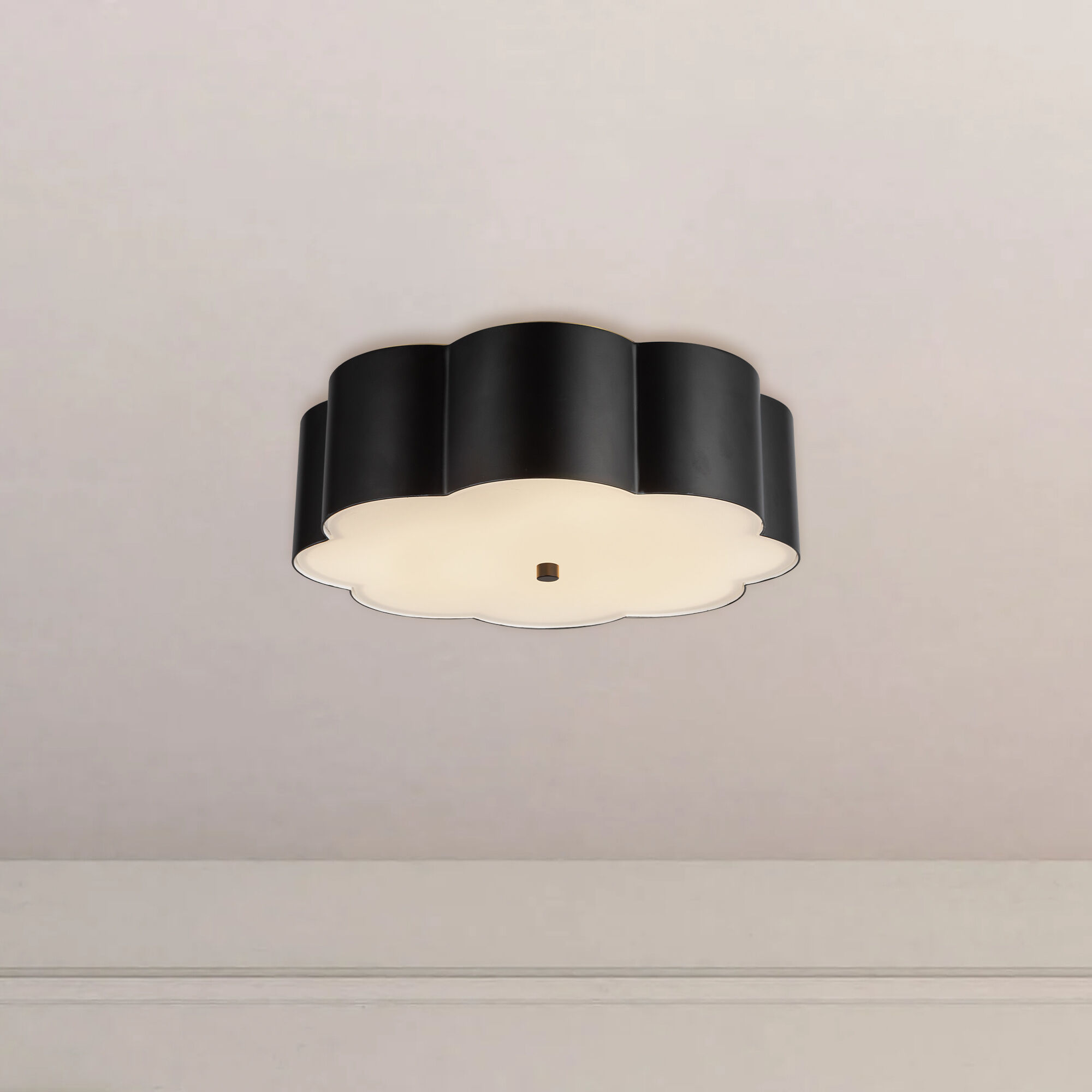 Alora Mood Blossom 3 Light 14.13 inch Matte Black Flush Mount Ceiling Light