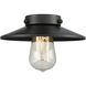 Nouveau 2 Railroad 1 Light 8 inch Polished Chrome Mini Pendant Ceiling Light in Incandescent, Matte Black