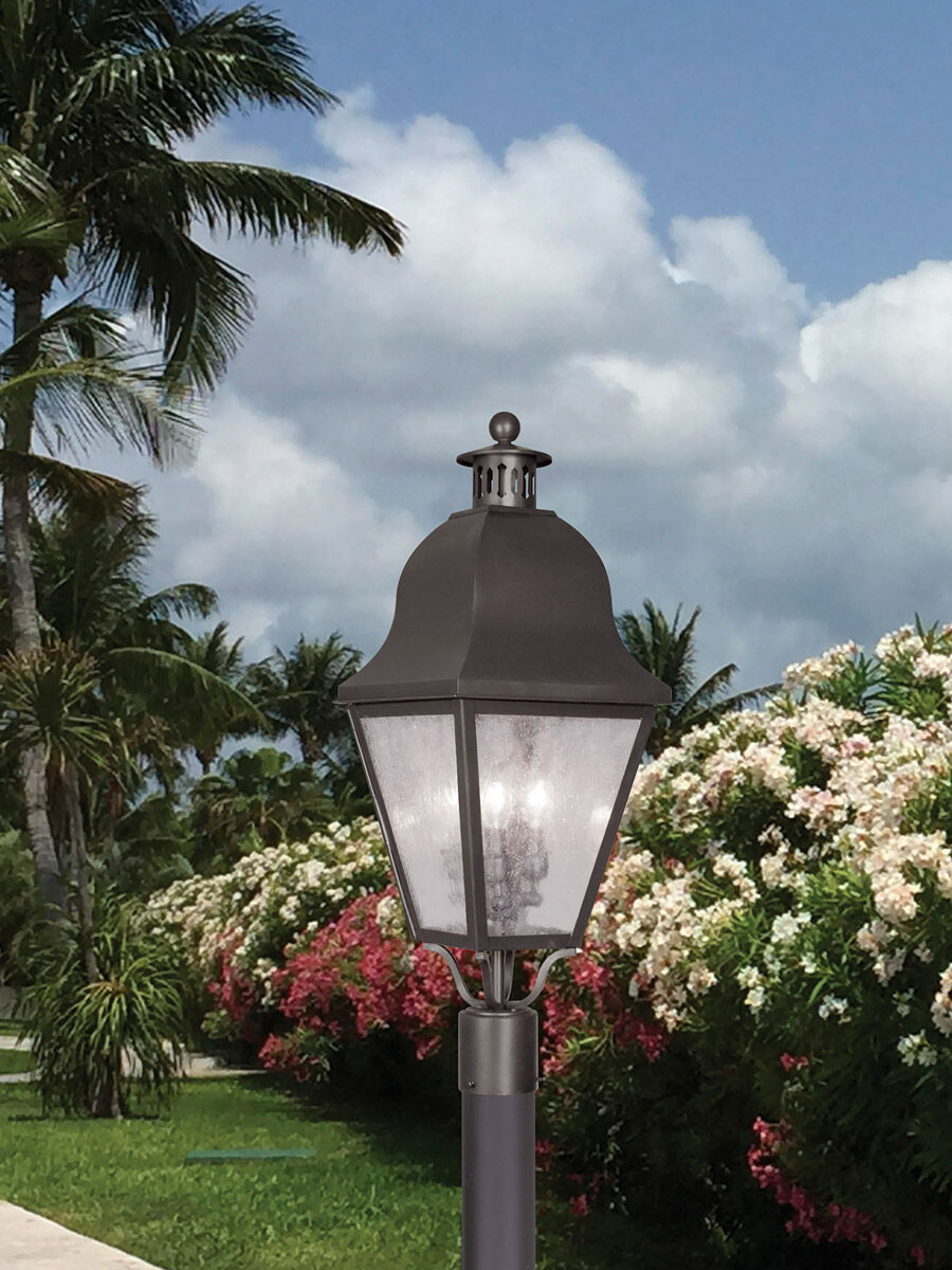 Amwell 3 Light 28 inch Bronze Outdoor Post Top Lantern