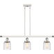 Ballston Bell LED 36 inch White and Polished Chrome Island Light Ceiling Light in Deco Swirl Glass