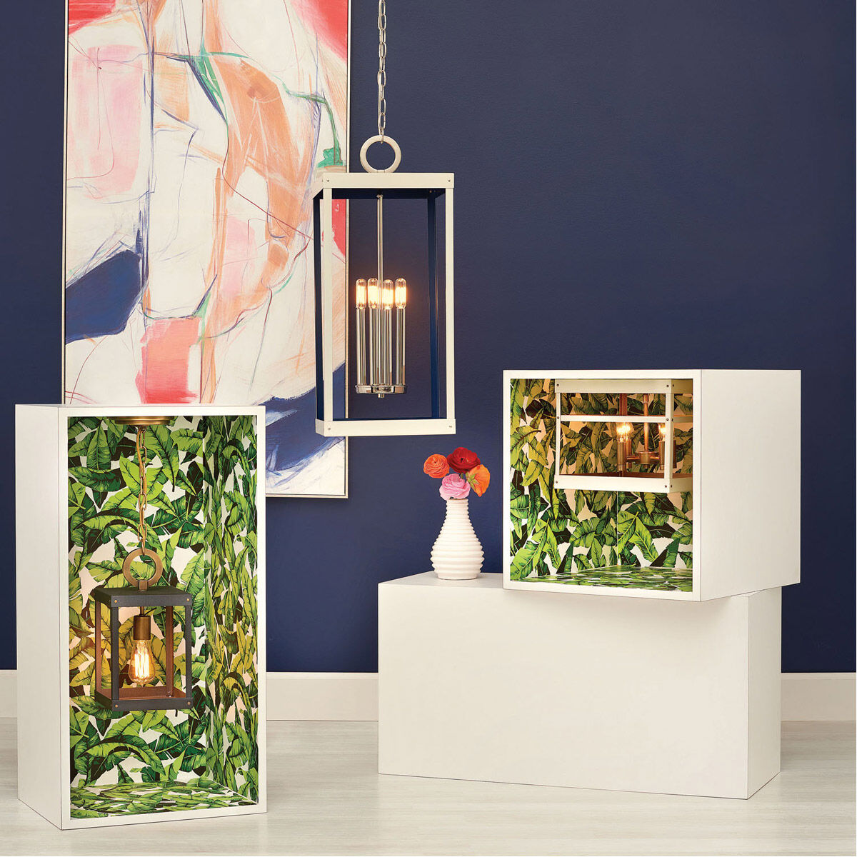 Lisa McDennon Porter 4 Light 12 inch Polished Nickel/Warm White Chandelier Ceiling Light