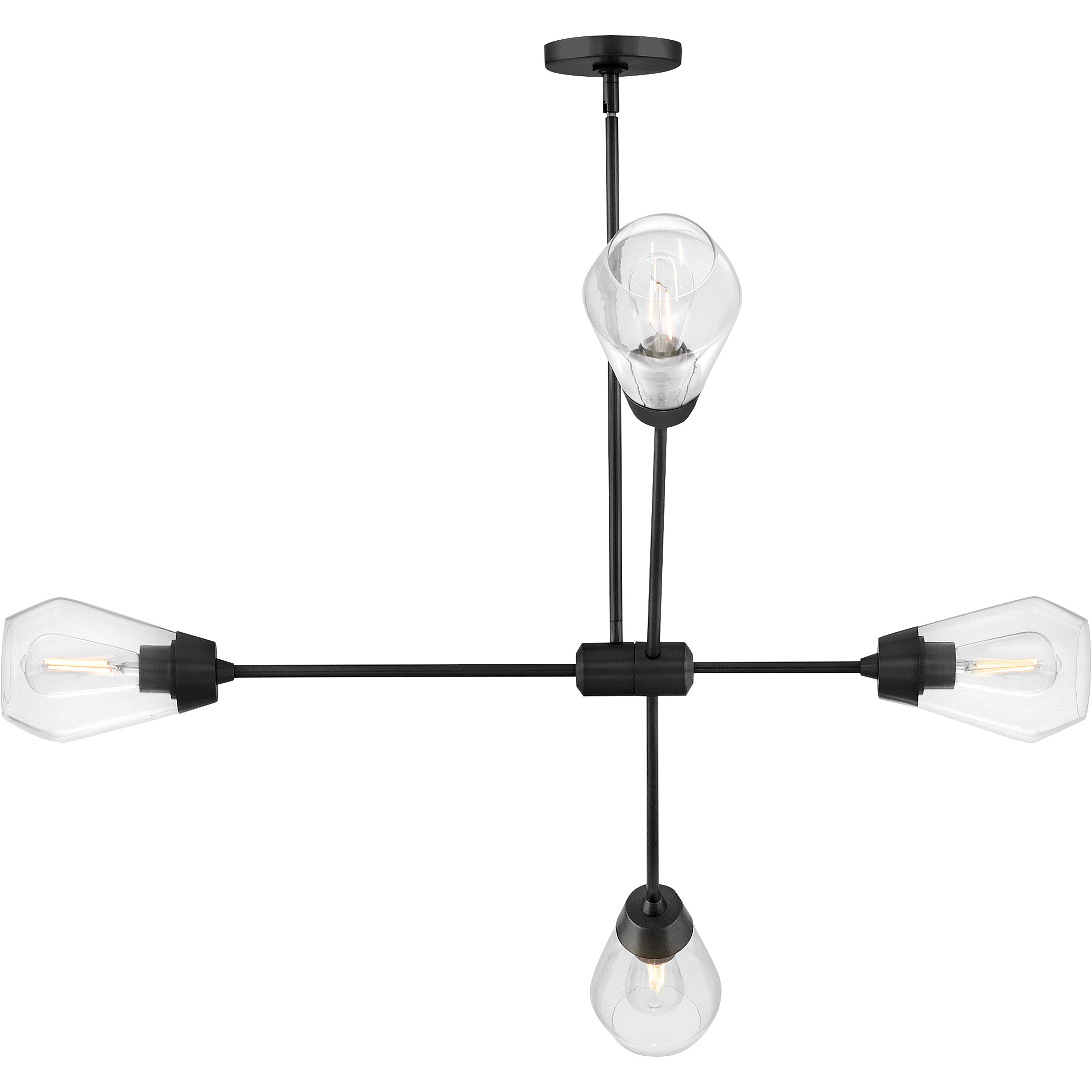 Livie 4 Light 44 inch Black Chandelier Ceiling Light