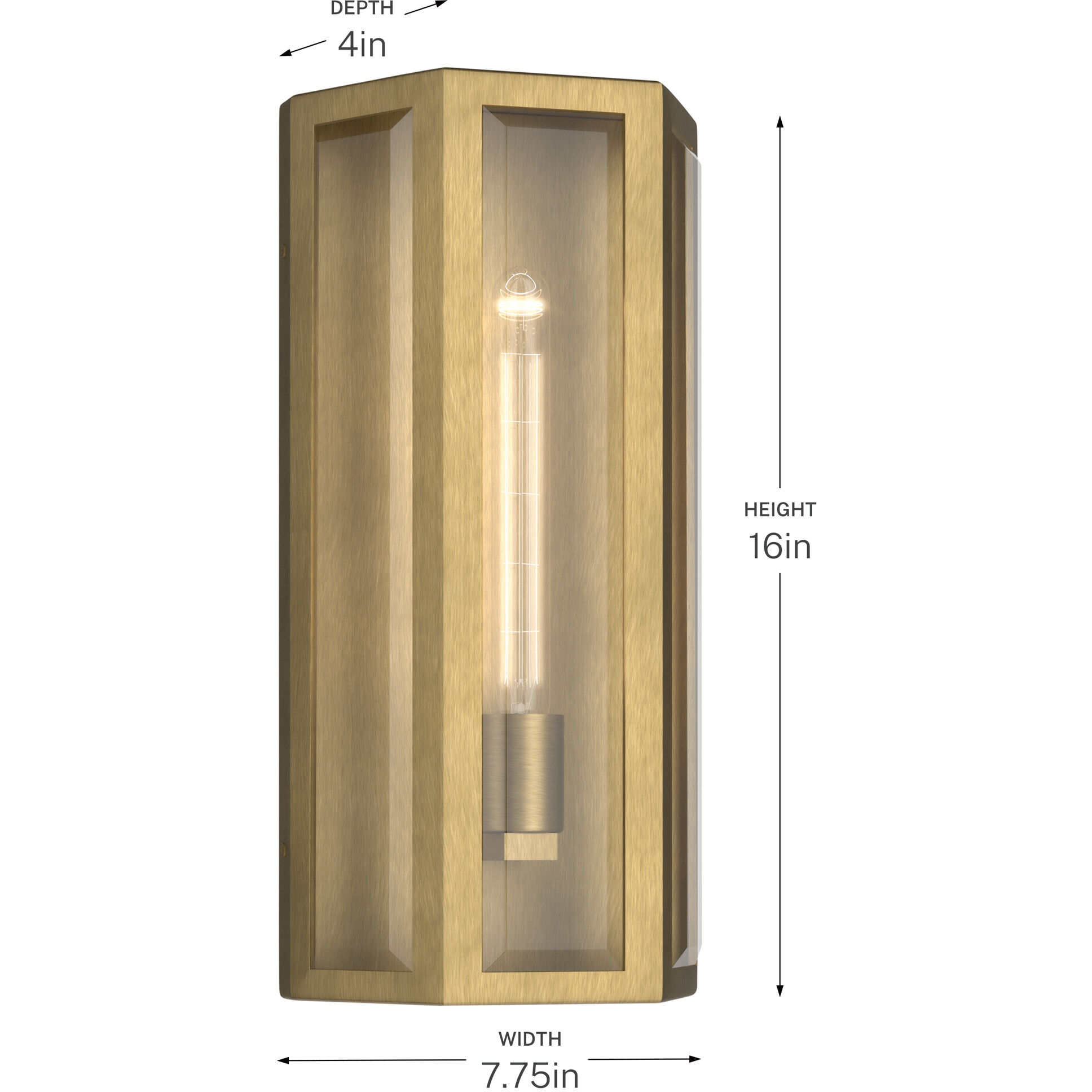 Berens 1 Light 16 inch Natural Brass Outdoor Wall Light
