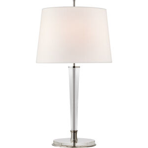 Thomas O'Brien Lyra 31.5 inch 60 watt Polished Nickel and Crystal Table Lamp Portable Light, Large