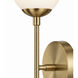 Fusion Collection - Noho Family 2 Light 4.5 inch Brushed Brass and Etched Opal Semi-Flush Ceiling Light in 4" D x 4.5" W x 16.5" H, EVOLV