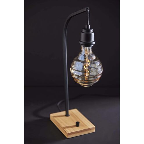 Wren 21 inch 40.00 watt Natural Wood With Black Desk Lamp Portable Light