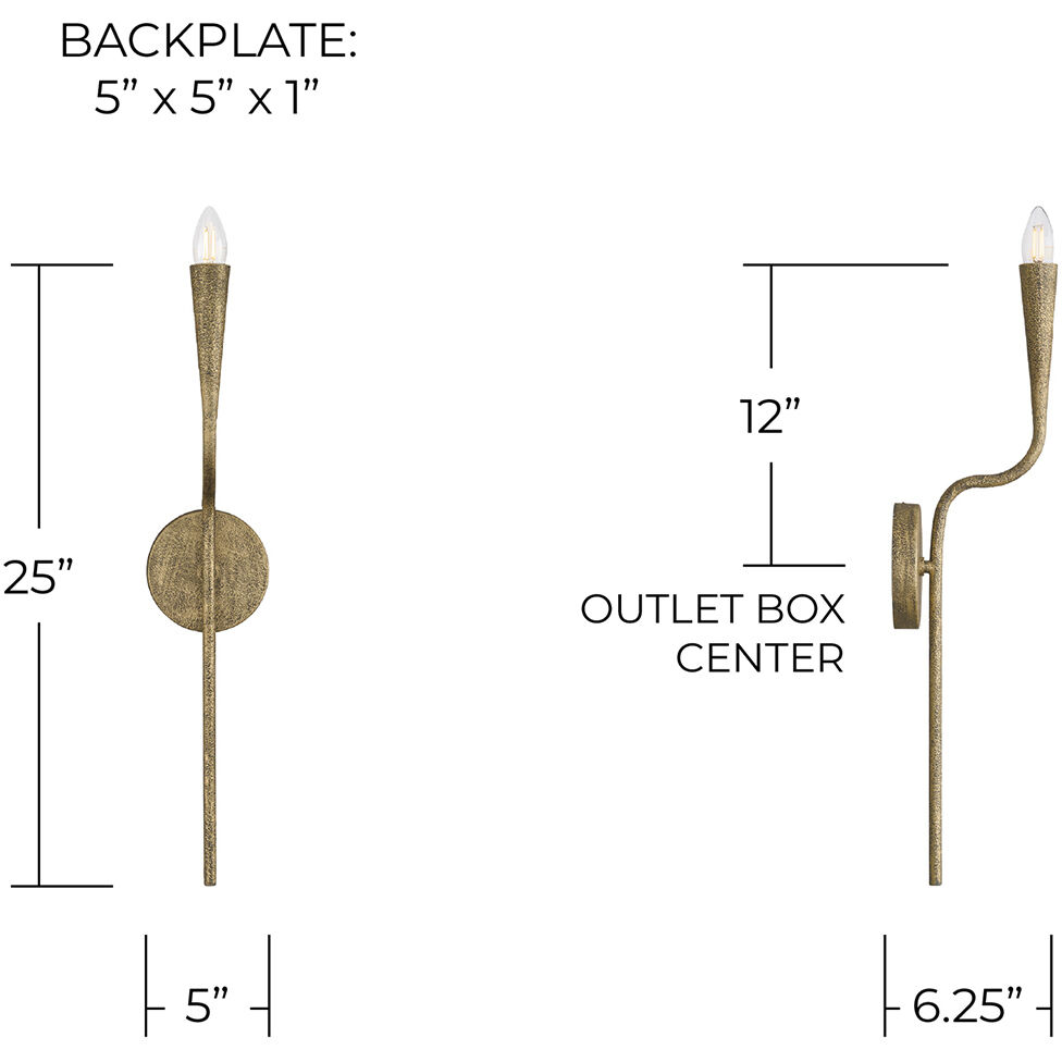 Savari 1 Light 5 inch Artisan Gold Sconce Wall Light