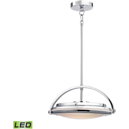 Quincy LED 13.5 inch Chrome with White Pendant Ceiling Light