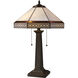 Stone Filigree 24 inch 60.00 watt Bronze with Multicolor Table Lamp Portable Light