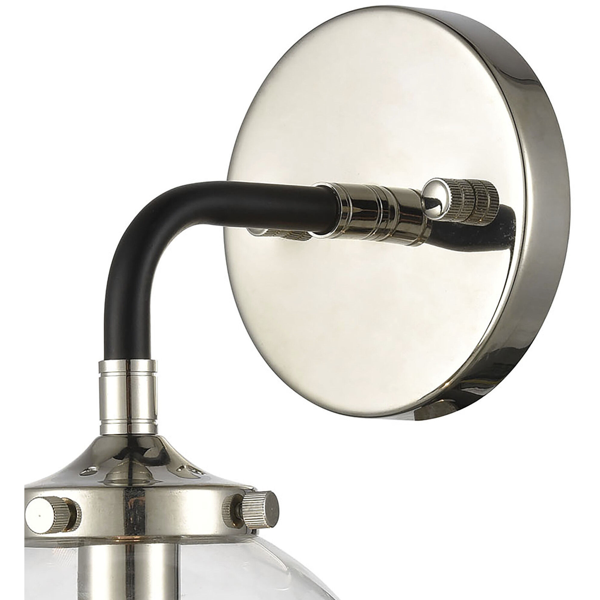 Boudreaux Sconce Wall Light in Matte Black with Polished Nickel