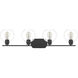 Pruitt 4 Light 36 inch Matte Black Bath Light Wall Light in Clear Glass