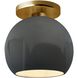 Radiance LED 10 inch Gloss Grey and Brushed Brass Semi Flush Ceiling Light